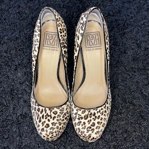 Pour La Victoire ‘Ivette’ Leopard Print Pony Hair Platform Pumps